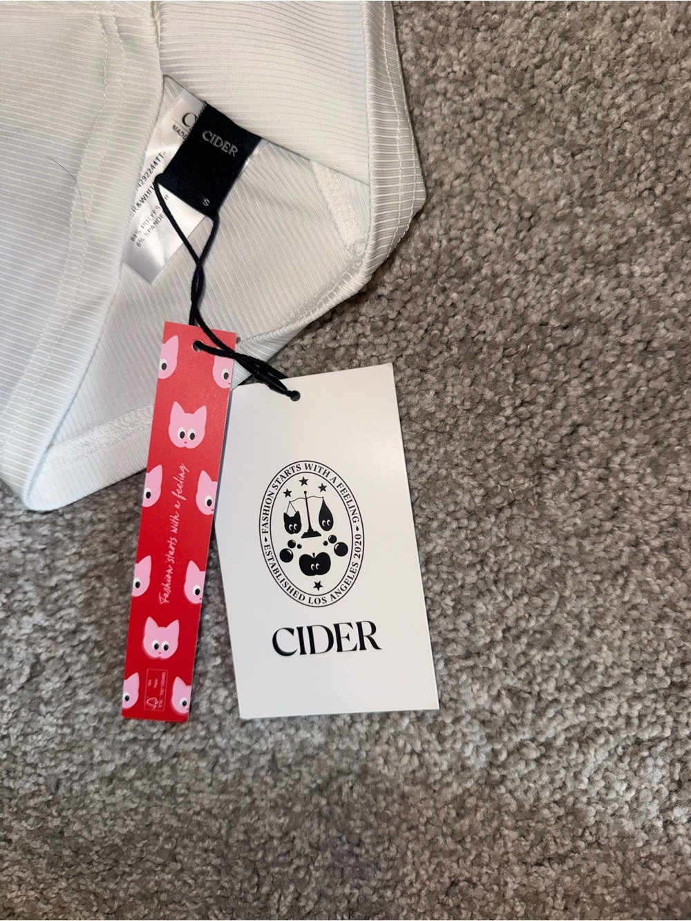 Cider White Ruched Square-Neck Ribbed Tank - Picture 4 of 7